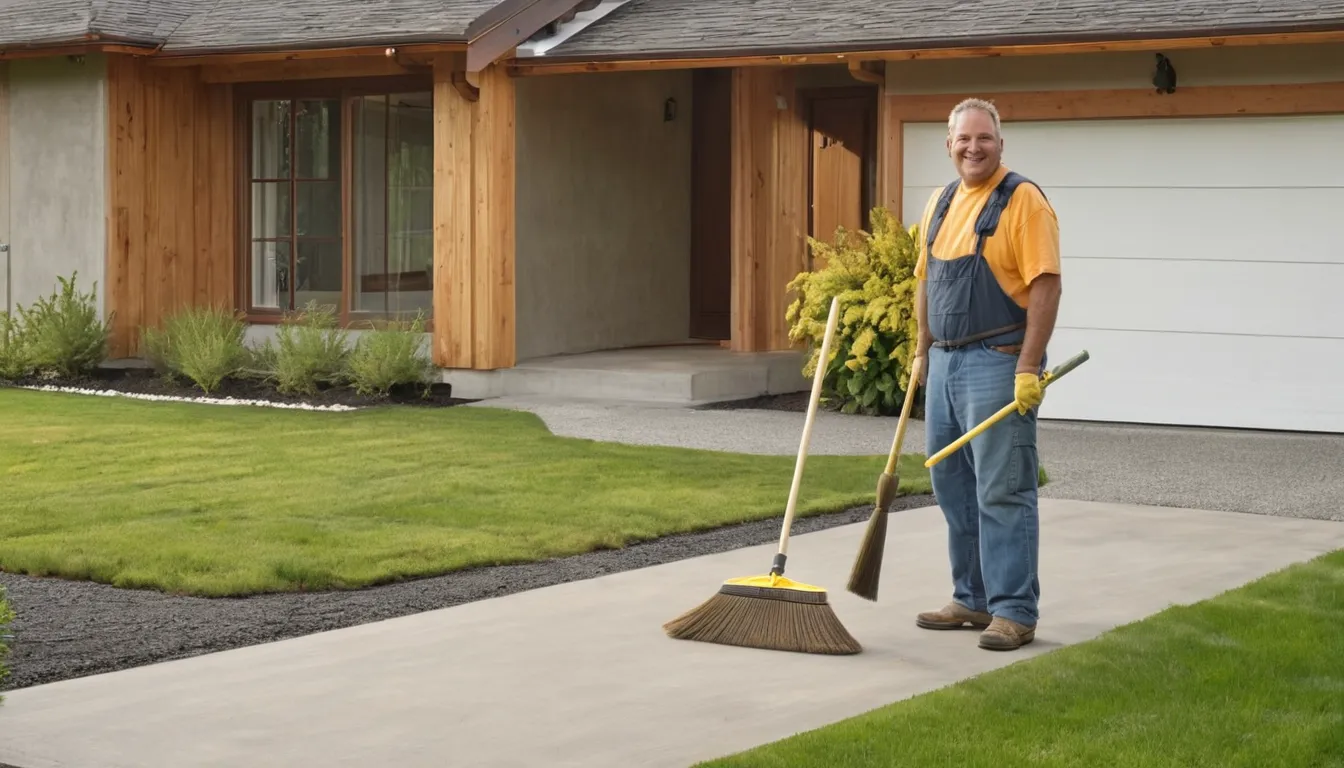 Homeowner talking with a local provider beside a freshly poured concrete driveway in Romeo